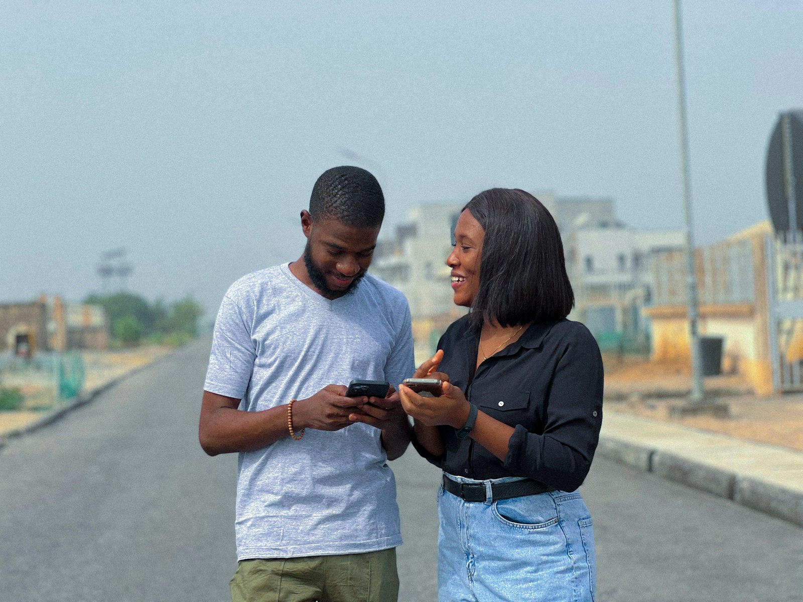People in Lagos using mobile phones